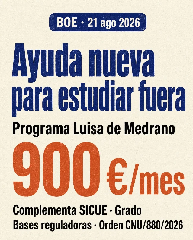 Nueva ayuda de 900 €/mes para movilidad SICUE