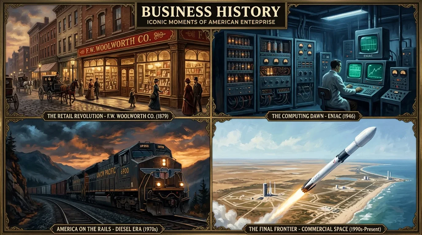 June 21 in business history: Woolworth's first store, Manchester Baby, Penn Central, and SpaceShipOne