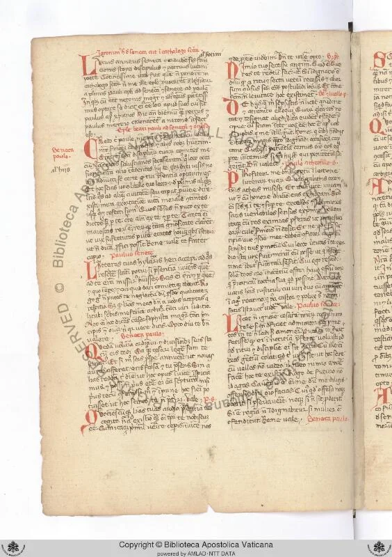 Folio 3v of Ott.lat.2090 — Jerome's Vita Senecae incipit page