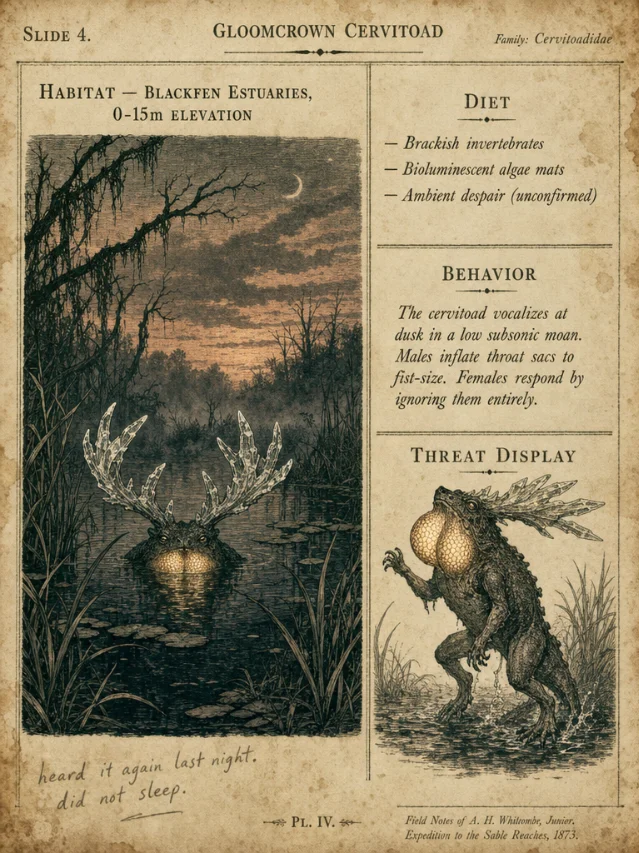 Habitat and behavior field notes