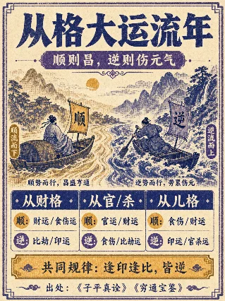 八字科普｜从格深度⑦：大运流年——顺则昌，逆则伤元气