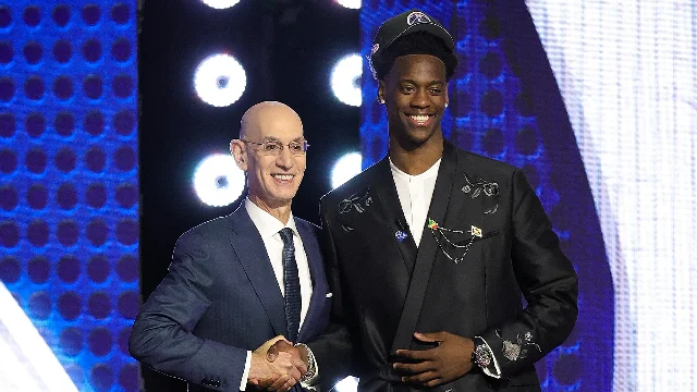 AJ Dybantsa at his NBA Draft introduction