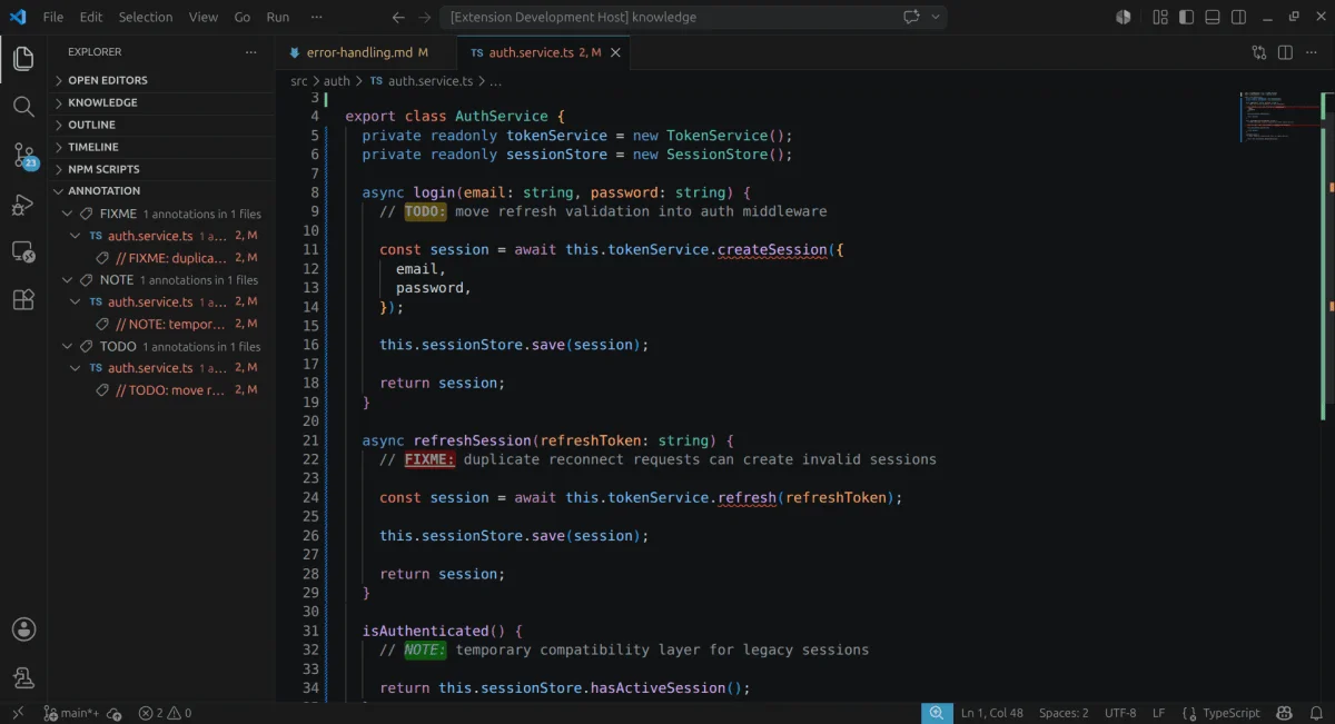 CodeMark+: browse every TODO across the workspace