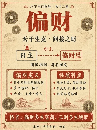 八字入门图解 · 第十二期：偏财、正财、食伤生财、财多身弱