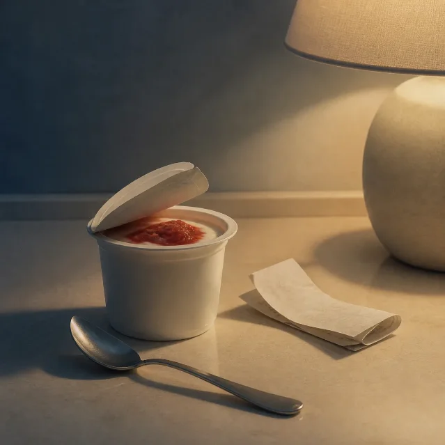 The Yogurt Cup Drifts Down