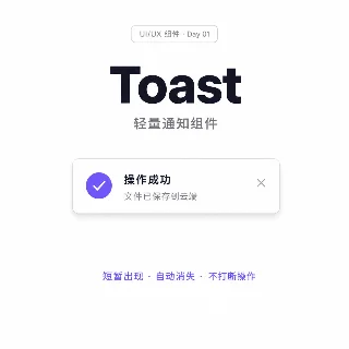 Day 01 · Toast 通知组件：弹出即消失的轻量反馈