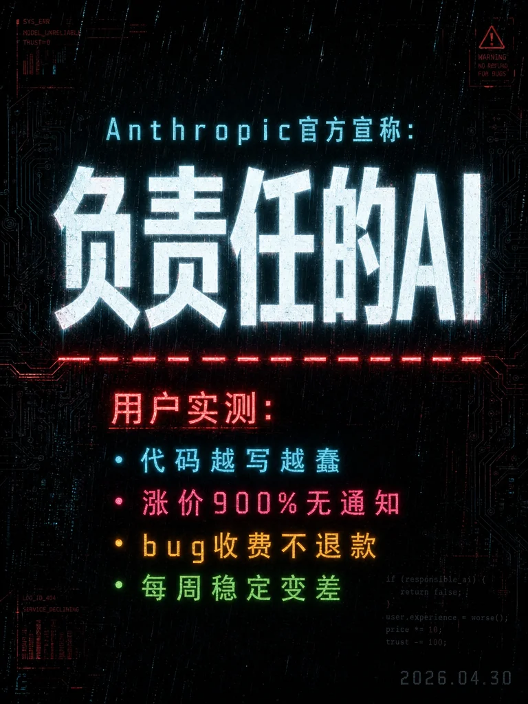 🤑 900%涨价+计费bug,这就是「负责任AI」