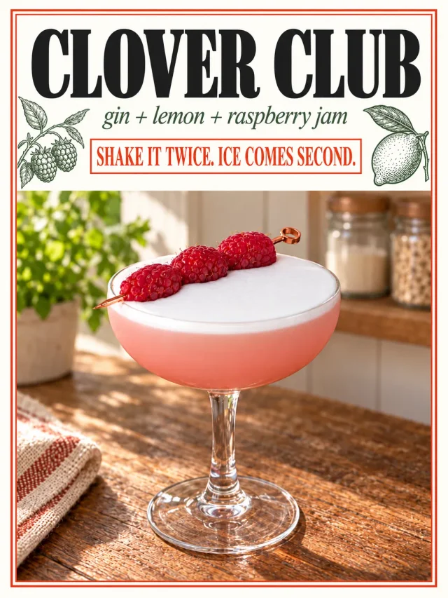 Clover Club: shake it twice, ice last