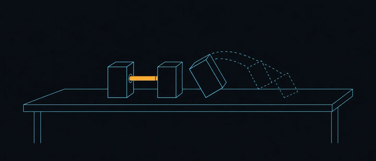 A robot writes the physics its simulator is missing, then infers it from a few noisy experiments