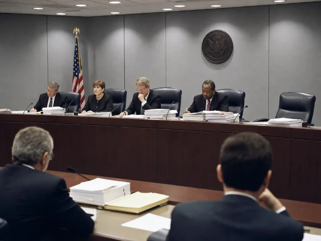 The FTC hearing room where the Commission voted 3-2 on the Time Warner–Turner consent decree in September 1996, with two dissenting commissioners arguing the evidence did not support a finding of competitive harm