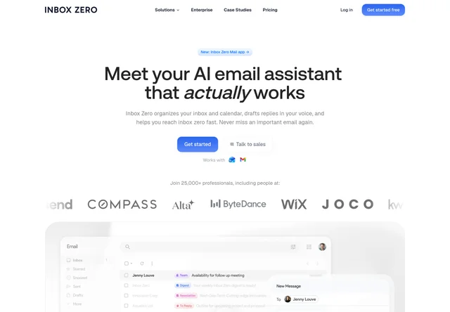 Inbox Zero 官网首屏