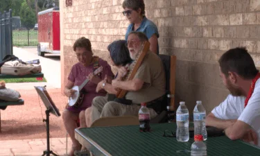 Grass Seed Jug Band at the evacuation center