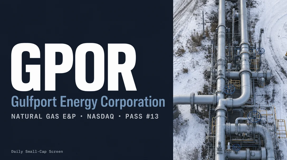 GPOR: Natural gas E&P at 5.6× earnings, PEG 0.26