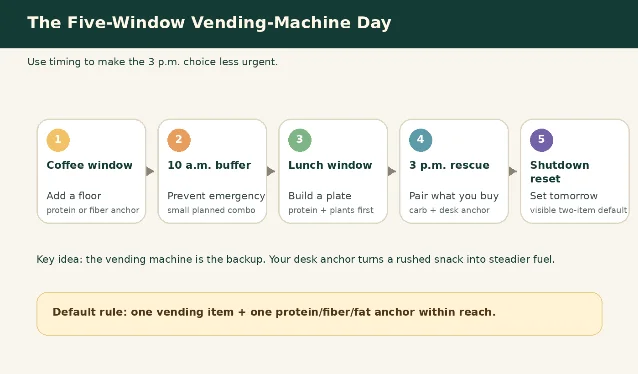 Five-window vending-machine day