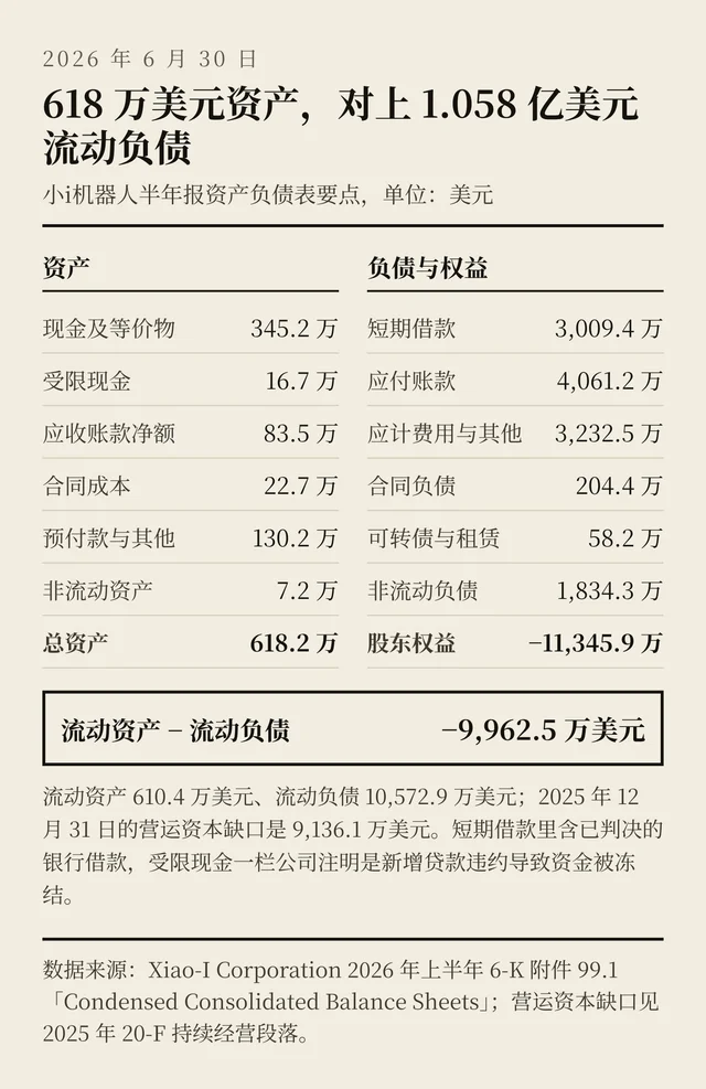 2026 年 6 月 30 日资产负债表要点