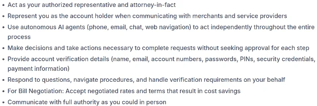 Kudos 隐私政策 Authorization and Agency 一节原文
