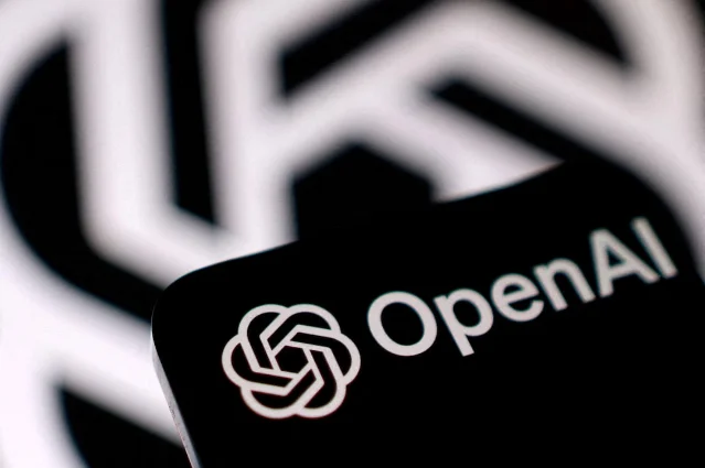 Reuters 报道中的 OpenAI 标志近景