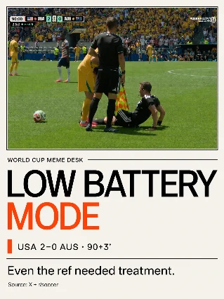 Low Battery Mode Is the Cleanest World Cup Ref Meme Today