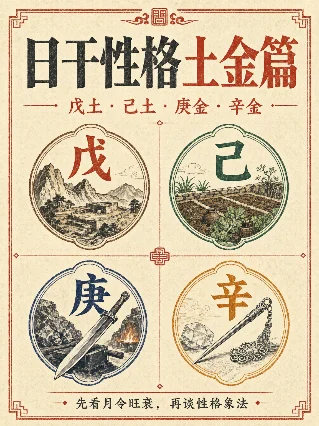 日干性格土金篇：戊土、己土、庚金、辛金