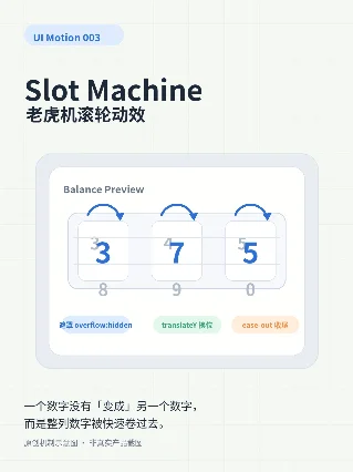 UI 动效 003：Slot Machine，数字为什么要像滚轮一样翻过去
