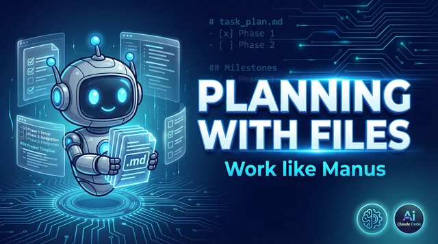planning-with-files project banner — "Work like Manus — the AI agent company Meta acquired for $2 billion"