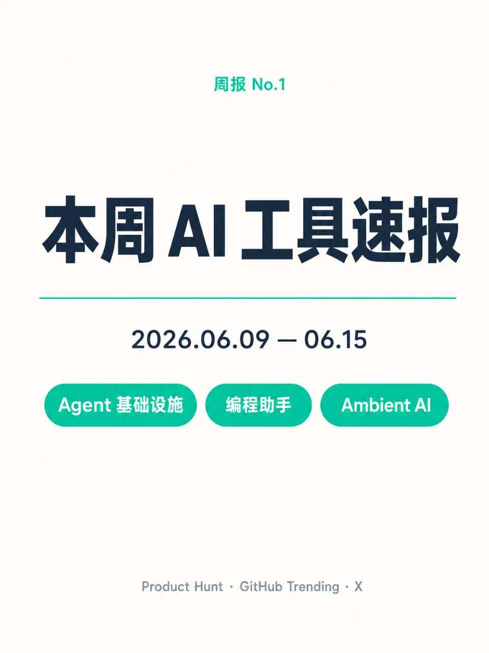 本周 AI 工具速报 #1 丨 2026.06.09—06.15