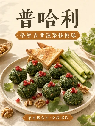 普哈利：格鲁吉亚人把菠菜和核桃攒成绿色小球，中国年轻人几乎没听过