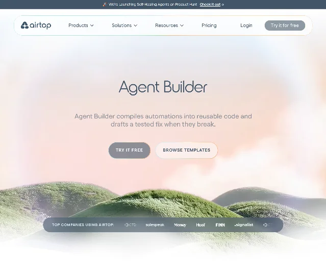 Airtop Agent Builder 官方页面展示