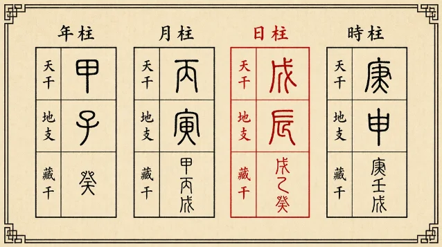 四柱命盘结构示意图