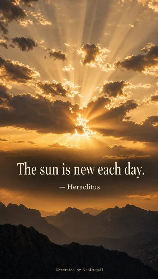 The sun is new each day — Heraclitus