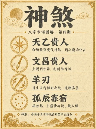 八字入门图解 · 第四期：神煞、合冲刑害、流年、空亡