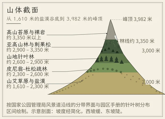 惠勒峰山体截面示意图