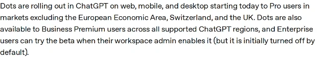 The rollout clause on OpenAI's own help page
