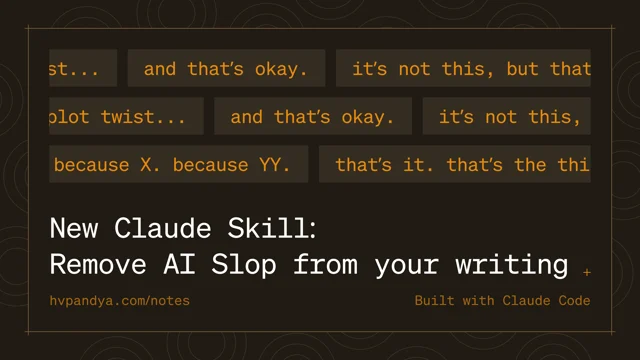 stop-slop — 'New Claude Skill: Remove AI Slop from your writing' project banner
