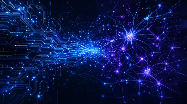 Cover: neural network and circuit board composite illustration