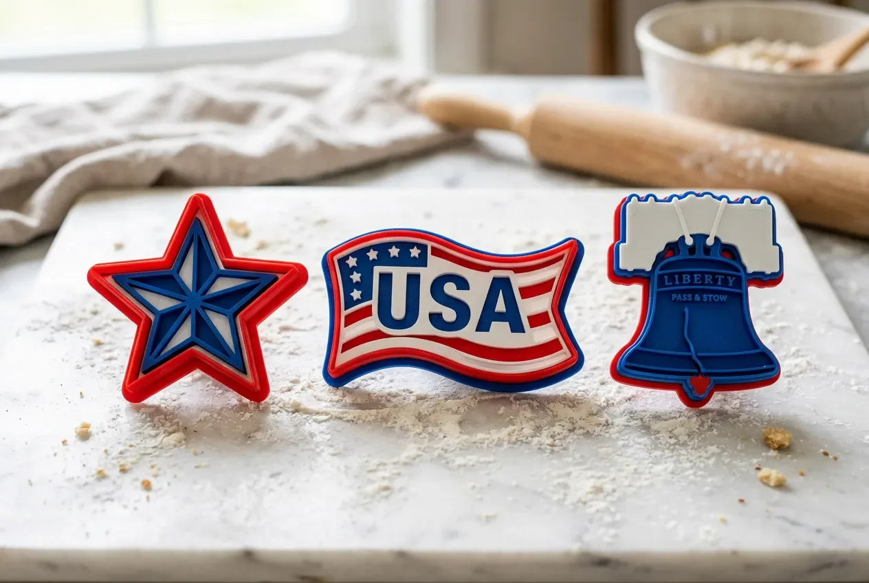 Patriotic USA Cookie Cutter Set — 17 days to peak, clean license, ~$0.80 in filament