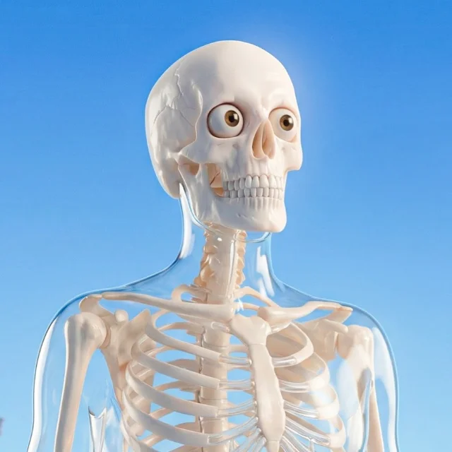Bernard Films channel avatar — a skeleton wrapped in a transparent human outline with cartoon eyes, light blue background