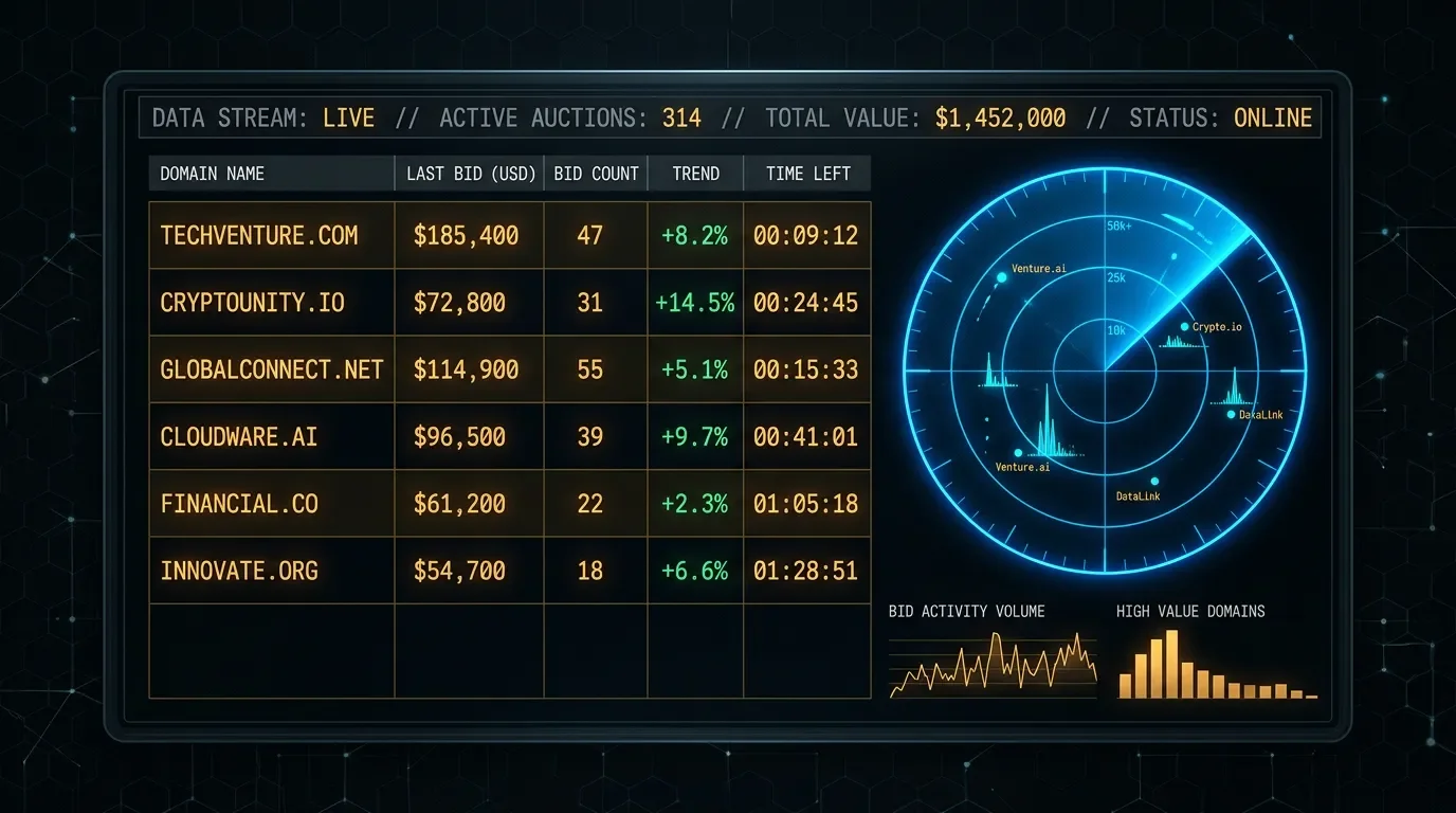 NameJet wall drops on Day 4 — five picks, Sunday June 21 domain auction screen