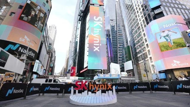 SK Hynix 纳斯达克上市现场图