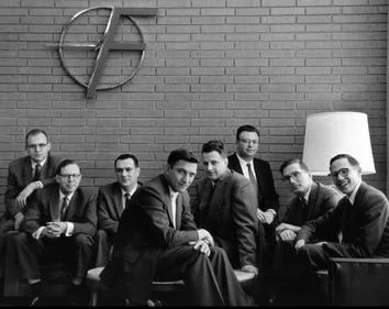 The "Traitorous Eight," founders of Fairchild Semiconductor, photographed circa 1960