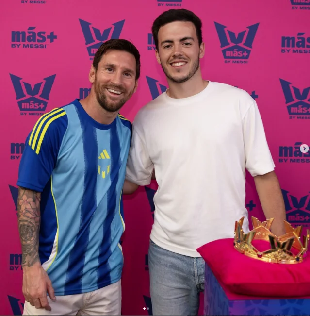 Tom Harris, football content creator, pictured at a Más+ by Messi event