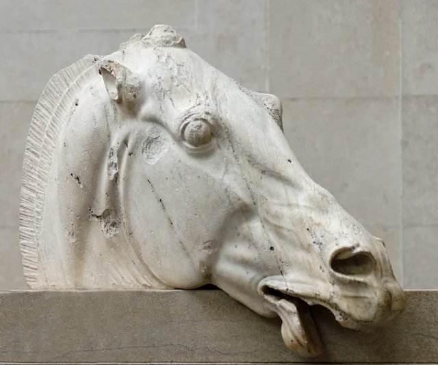 Head of a horse of Selene from the east pediment, Parthenon, c. 447–432 BCE