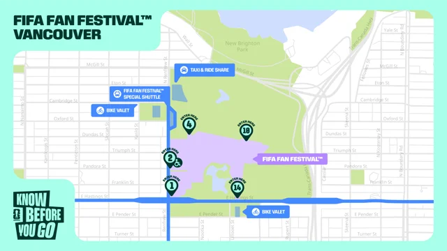 PNE / Hastings Park 球迷节入场与交通图