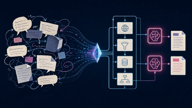 A recurring agent workflow crystallizes into deterministic code while two judgment steps remain model-shaped
