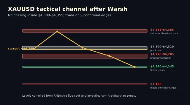 XAUUSD tactical channel after Warsh