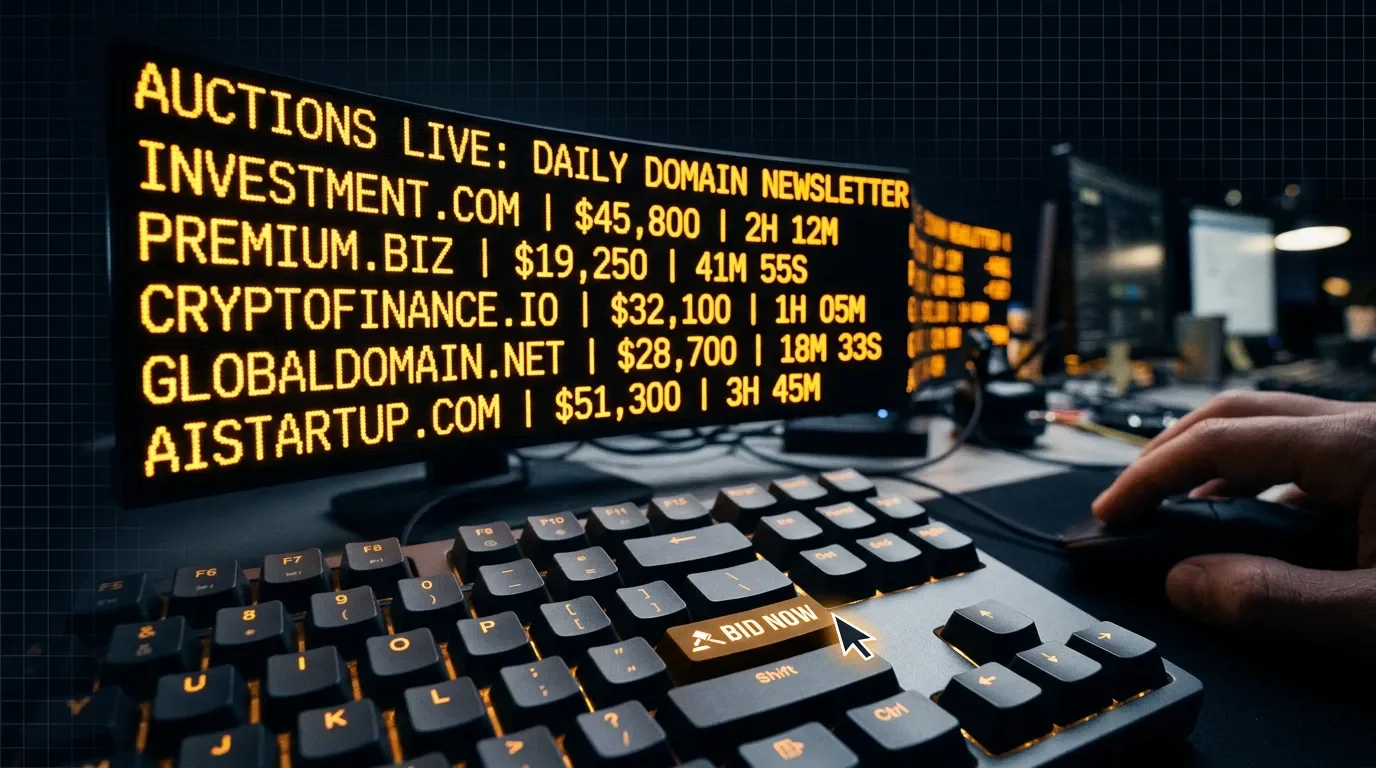 GoDaddy-only day — June 12 domain auction screen