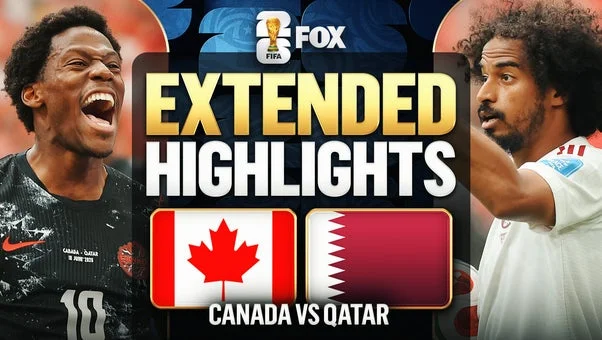 Canada players celebrate during the Qatar match