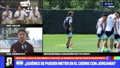 Messi and Martínez during Argentina coverage