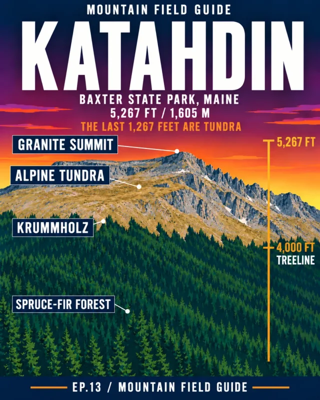 Katahdin: the trees stop at 4,000 feet