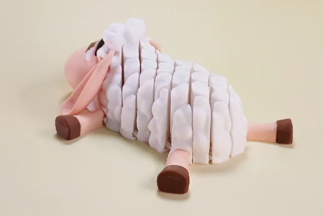 Cute Articulated Sheep – side profile showing body segmentation and articulated legs
